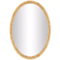 28"x20" Bamboo Wrapped Wall Mirror with Beaded Frame Brown - Olivia & May: Farmhouse Style, Wall Mount, No Assembly Required