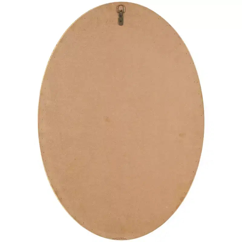 Specchio da parete ovale in bambù con perline, 71 x 51 cm, marrone