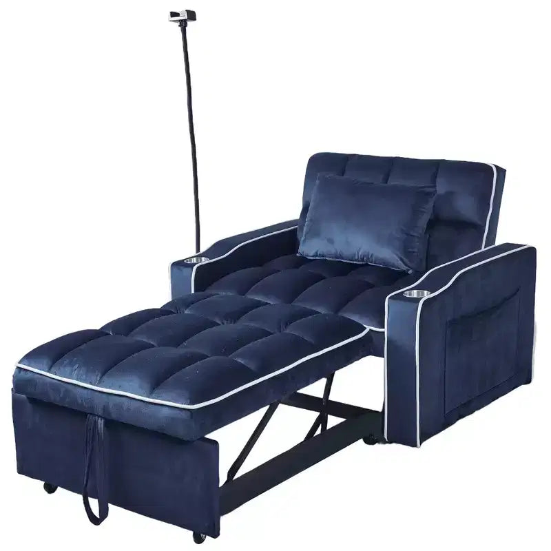 Divano letto convertibile 2 in 1 con letto estraibile, blu