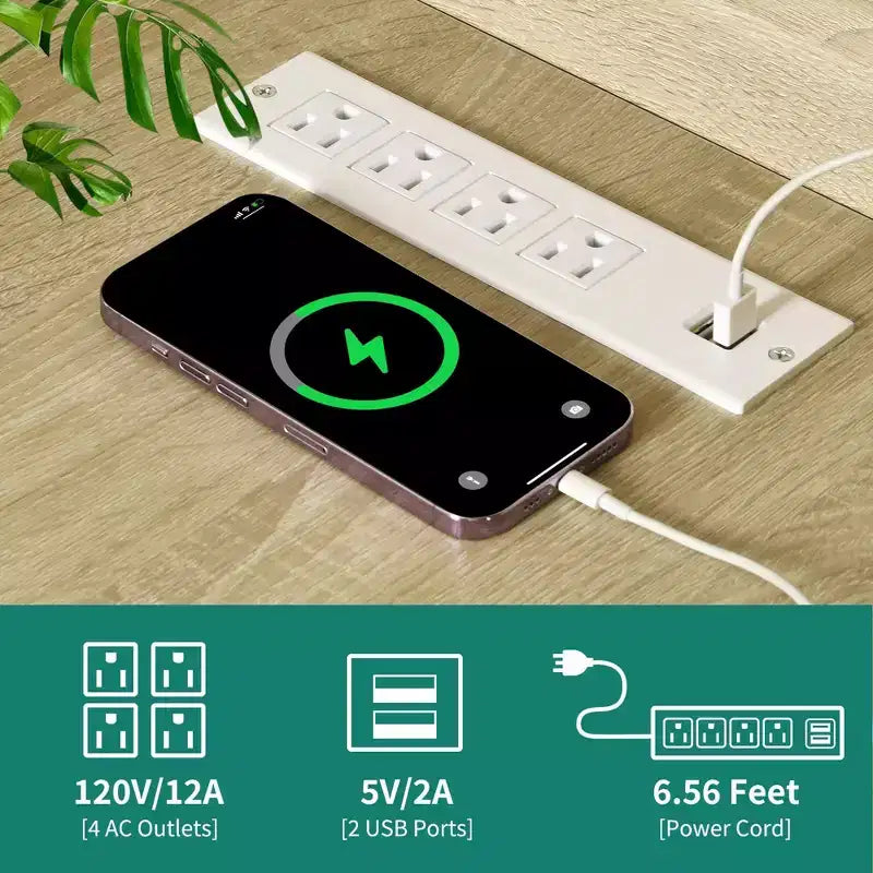 Scrivania a L da 55 pollici con 3 cassetti, prese di corrente e luci LED