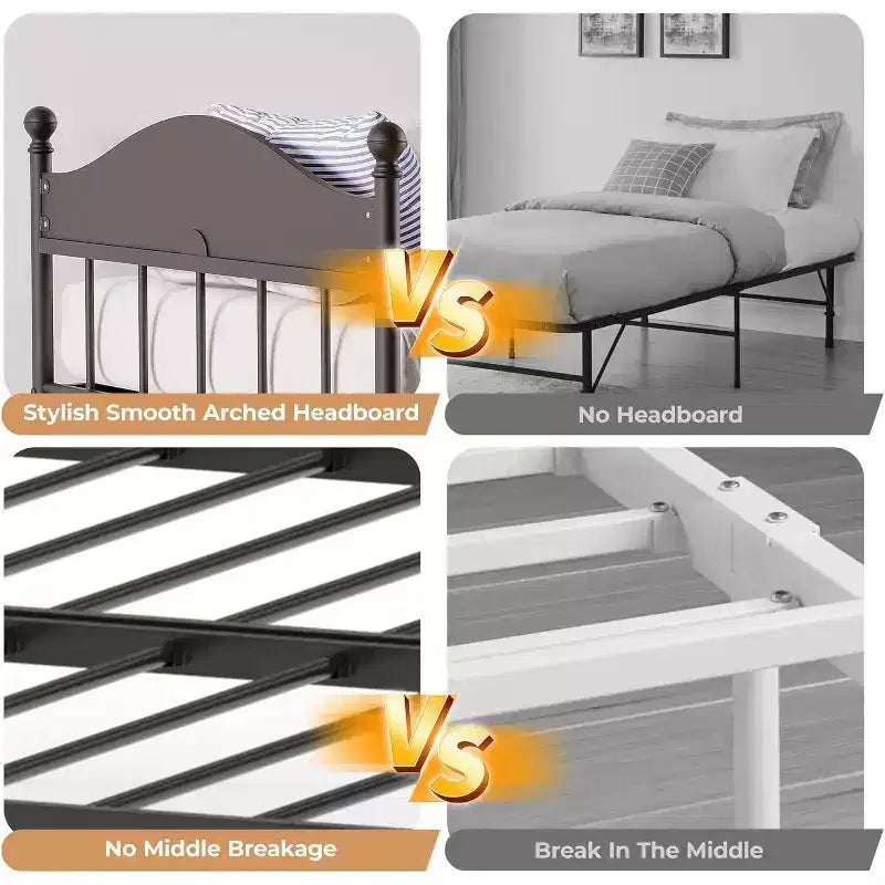 Daybed Singolo con Letto Estraibile - Struttura in Metallo, Divano Letto Pieghevole