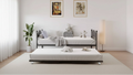 Twin Daybed with Trundle, Sturdy Metal Foldable Bed Frame, Metal Double-Sized Sofa Bed, Heavy-Duty Steel Bed Frame, for Home