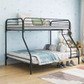 Twin Over Full Metal Bunk Bed, Sturdy Frame with Guardrail & Ladder, Easy Assembly for Kids' Bedroom or Guest Room