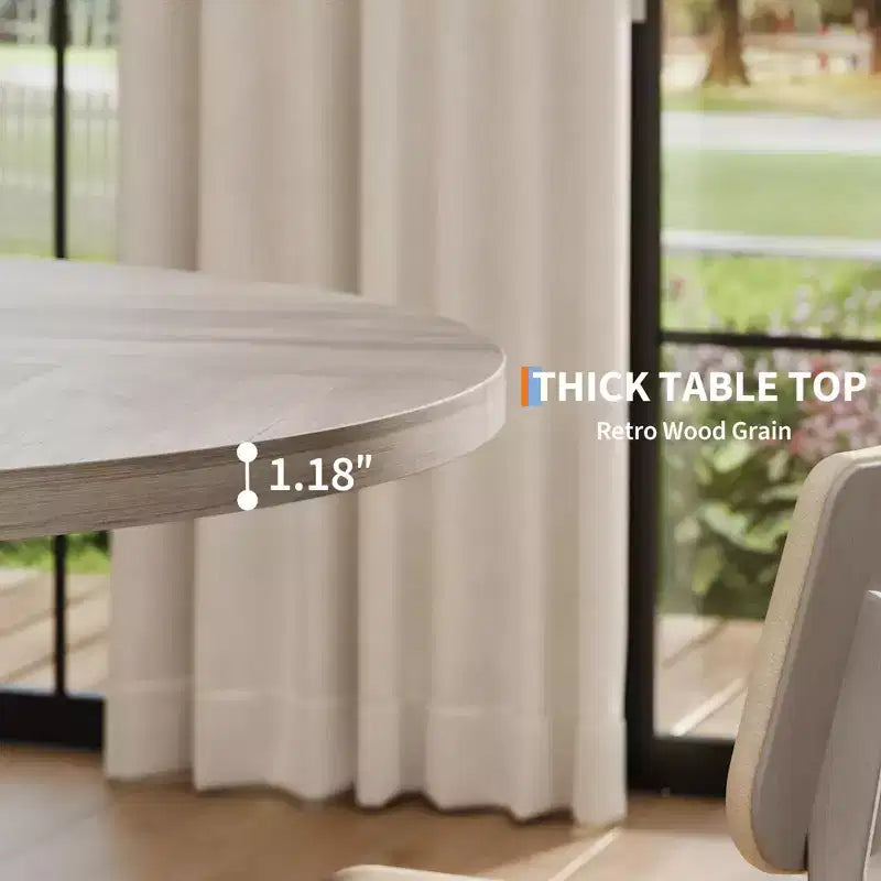 Tavolo da pranzo rotondo da 119 cm con base a croce, 4-6 posti