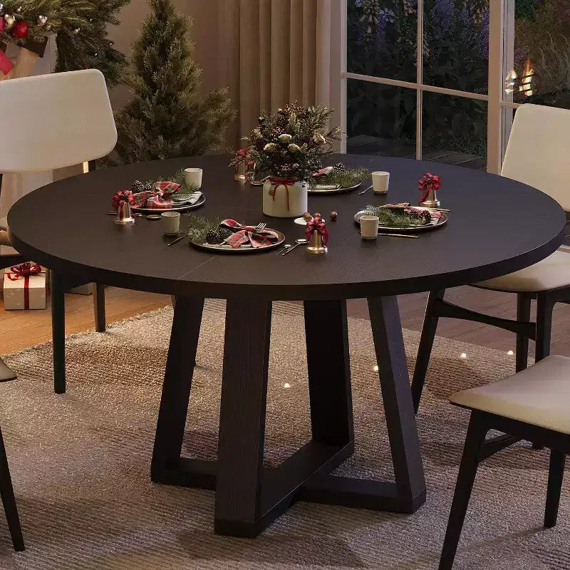 Tavolo da pranzo rotondo da 119 cm con base a croce, 4-6 posti