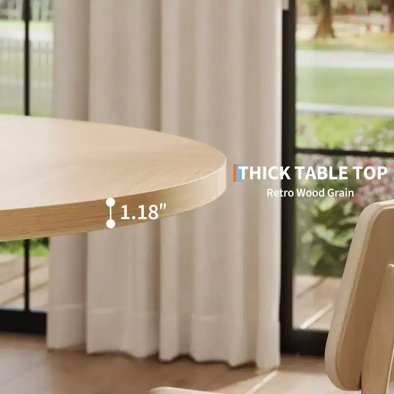 Tavolo da pranzo rotondo da 119 cm con base a croce, 4-6 posti