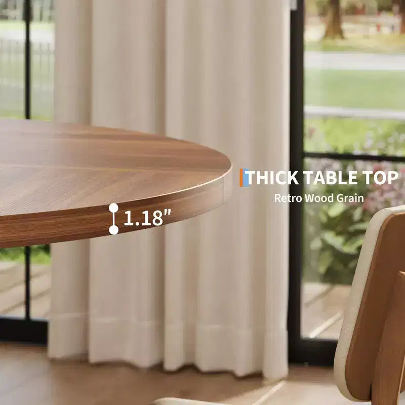 Tavolo da pranzo rotondo da 119 cm con base a croce, 4-6 posti