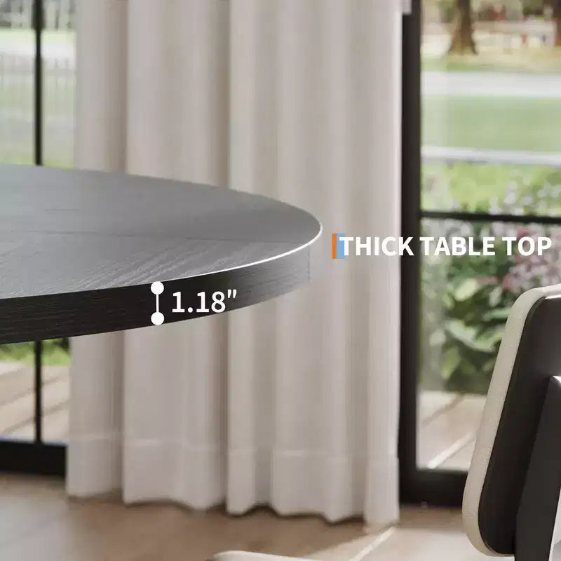 Tavolo da pranzo rotondo da 119 cm con base a croce, 4-6 posti