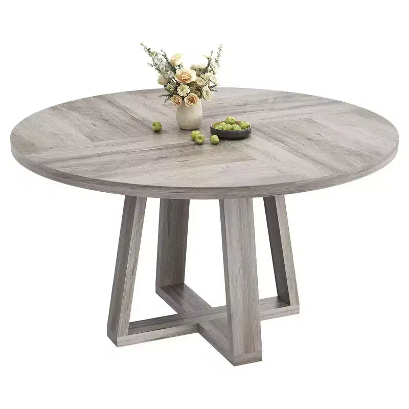 Tavolo da pranzo rotondo da 119 cm con base a croce, 4-6 posti