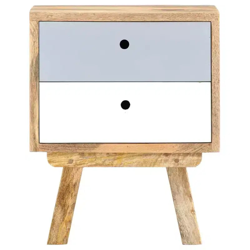 Comodino in legno di mango con 2 cassetti