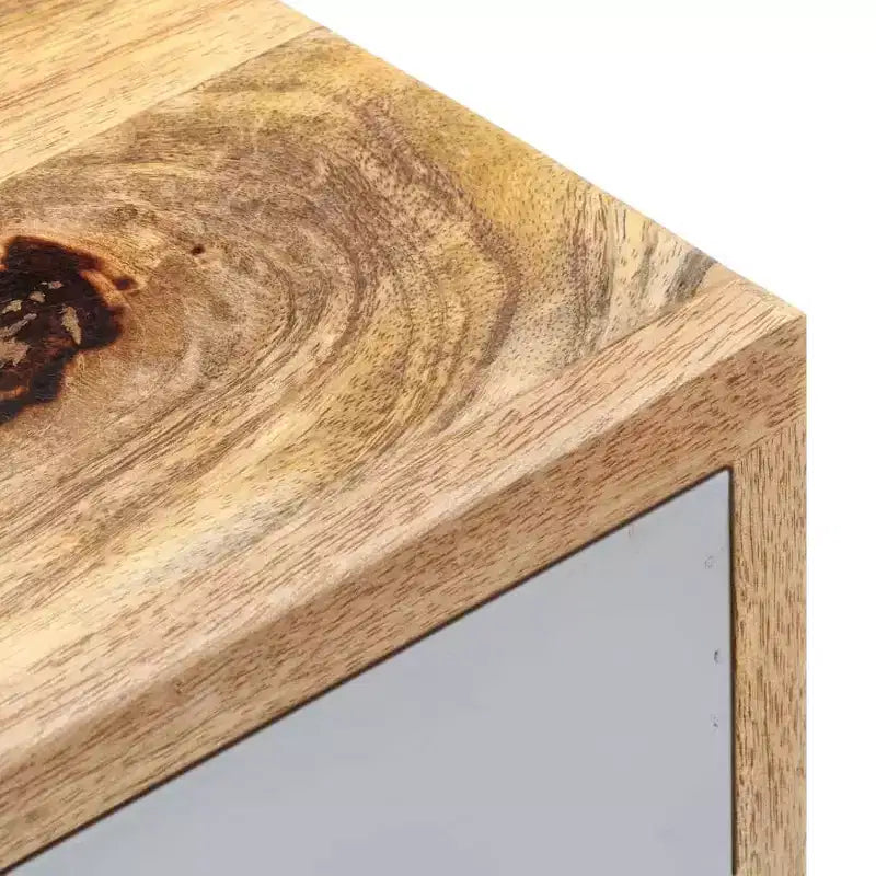 Comodino in legno di mango con 2 cassetti