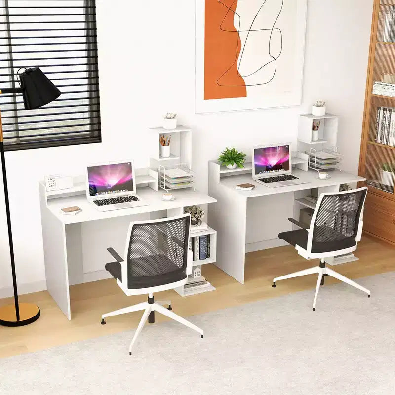 Scrivania da computer 48" con alzatina e ripiani portaoggetti