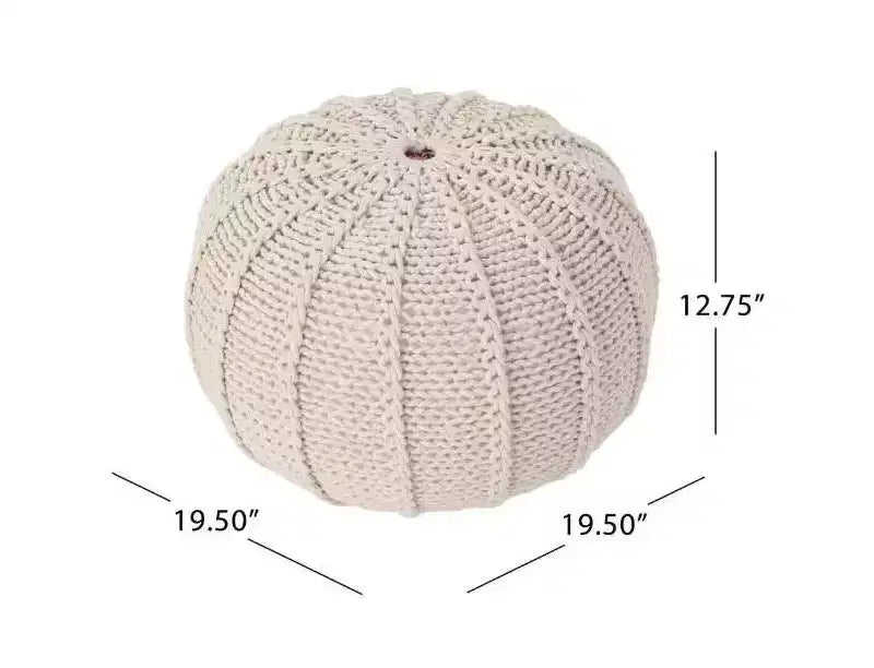 Poltrona Sacco in Maglia con Imbottitura in Schiuma – Beige, per Interni ed Esterni