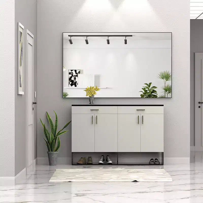 60x36 Inch Rectangle Bathroom Mirror with Aluminum Frame, Large Wall Mounted Mirror for Horizontal or Vertical Hanging, Bathroom Living Room Decor