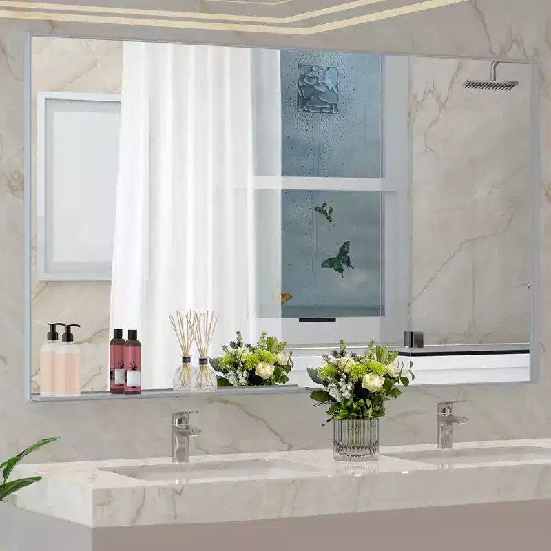 Specchio da parete rettangolare 60x36 pollici con cornice in alluminio