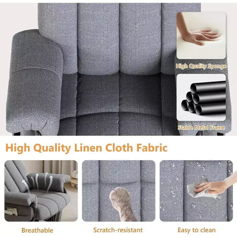 Sedia a dondolo girevole con pouf coordinato