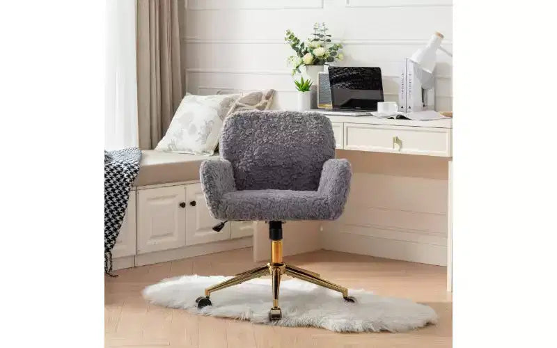 Sedia da Ufficio Ergonomica Regolabile con Sedile Imbottito e Base Girevole