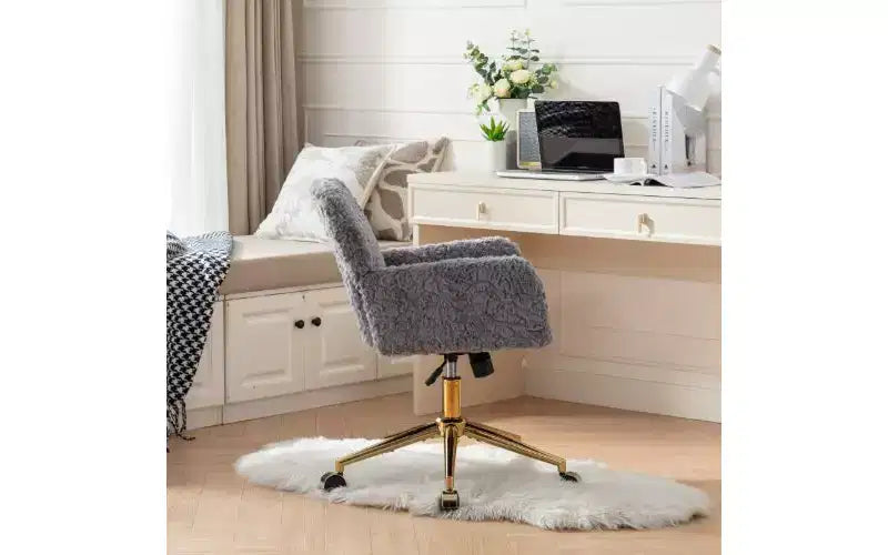 Sedia da Ufficio Ergonomica Regolabile con Sedile Imbottito e Base Girevole