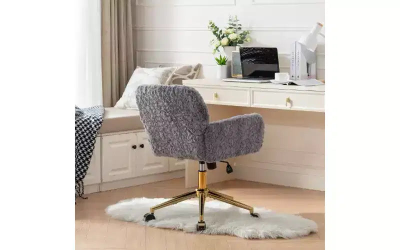 Sedia da Ufficio Ergonomica Regolabile con Sedile Imbottito e Base Girevole
