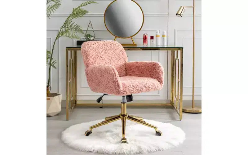 Sedia da Ufficio Ergonomica Regolabile con Sedile Imbottito e Base Girevole