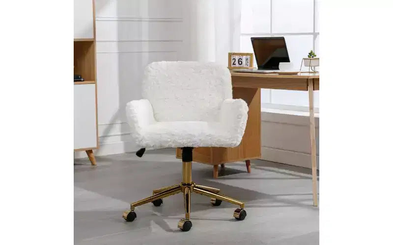 Sedia da Ufficio Ergonomica Regolabile con Sedile Imbottito e Base Girevole