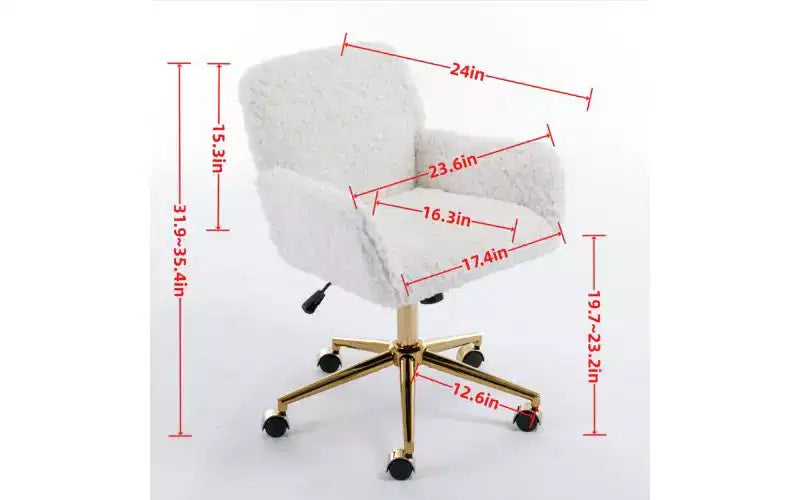 Sedia da Ufficio Ergonomica Regolabile con Sedile Imbottito e Base Girevole