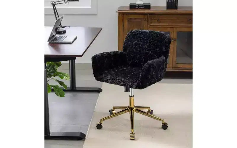 Sedia da Ufficio Ergonomica Regolabile con Sedile Imbottito e Base Girevole
