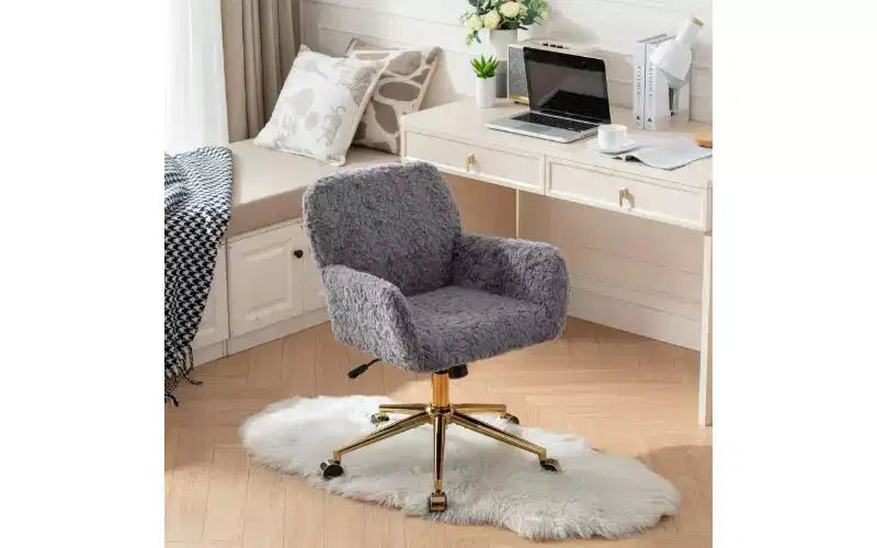 Sedia da Ufficio Ergonomica Regolabile con Sedile Imbottito e Base Girevole