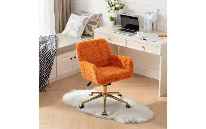 Sedia da Ufficio Ergonomica Regolabile con Sedile Imbottito e Base Girevole