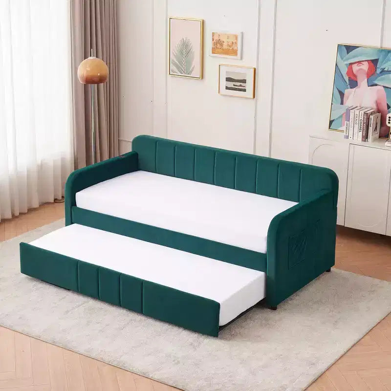 Struttura lettino da giorno imbottito singolo con letto estraibile