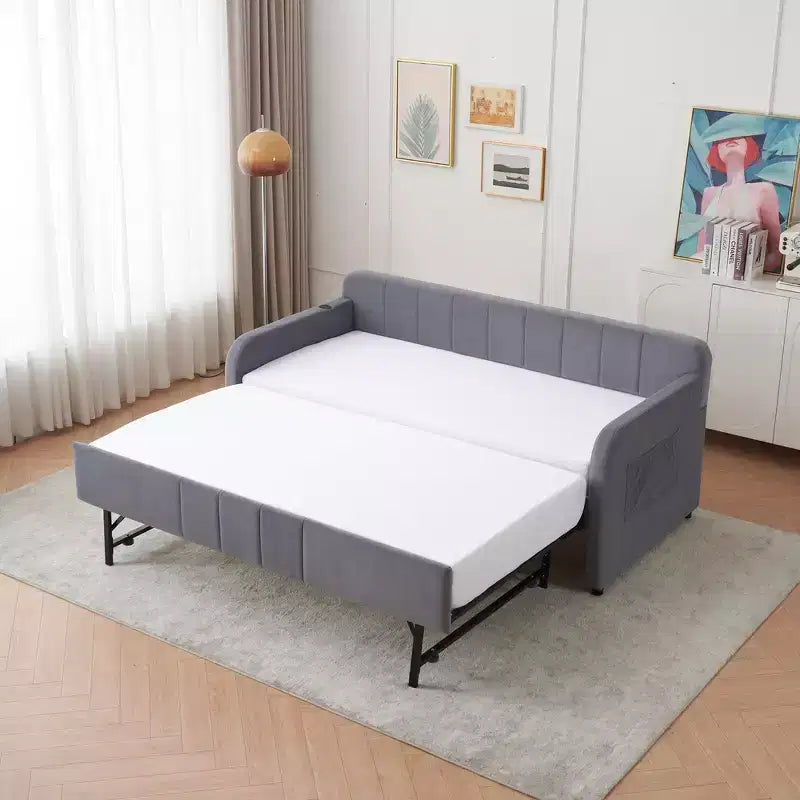 Struttura lettino da giorno imbottito singolo con letto estraibile