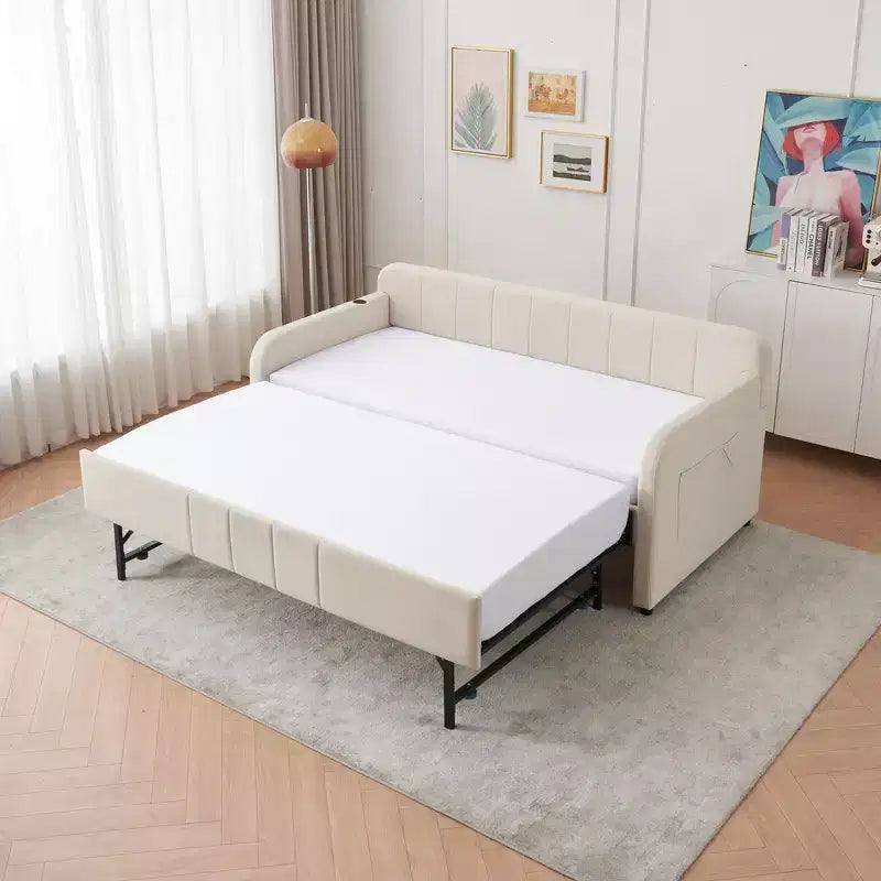 Struttura lettino da giorno imbottito singolo con letto estraibile