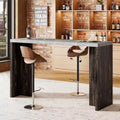 55Bar Table, Industrial Counter Height Pub Dining Table with Faux Marble Tabletop,Rectangular Home Bar Units for Kitchen,Dining Room,300LBS Capacity