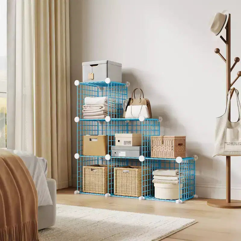 Organizzatore per armadio a 6 cubi in griglia metallica