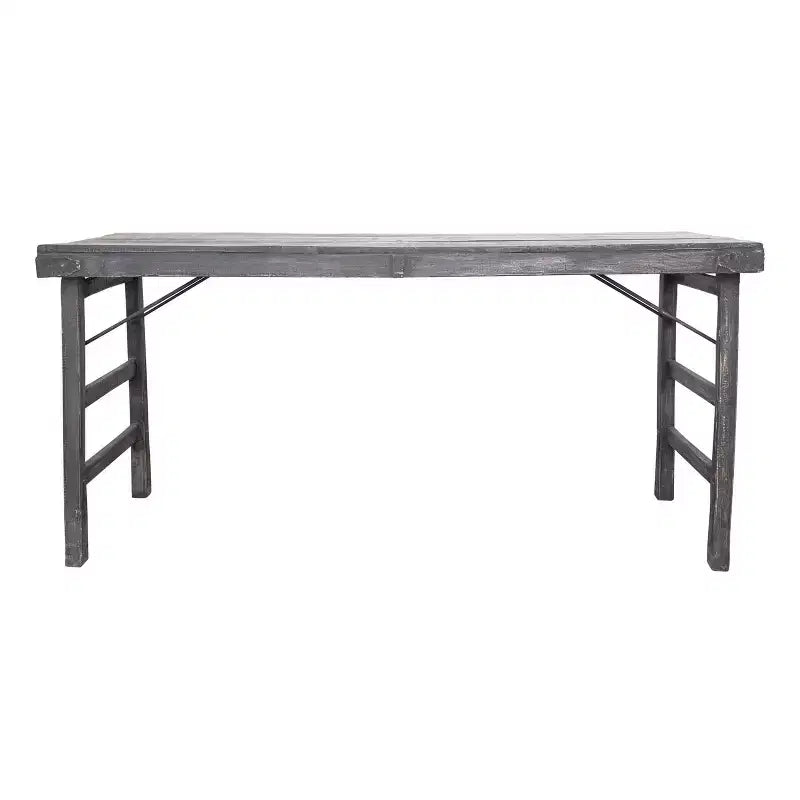 Storied Home Reclaimed Wood Long Folding Table Distressed Blackwashed: Rustic, No Assembly, 275lb Capacity
