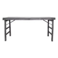 Storied Home Reclaimed Wood Long Folding Table Distressed Blackwashed: Rustic, No Assembly, 275lb Capacity