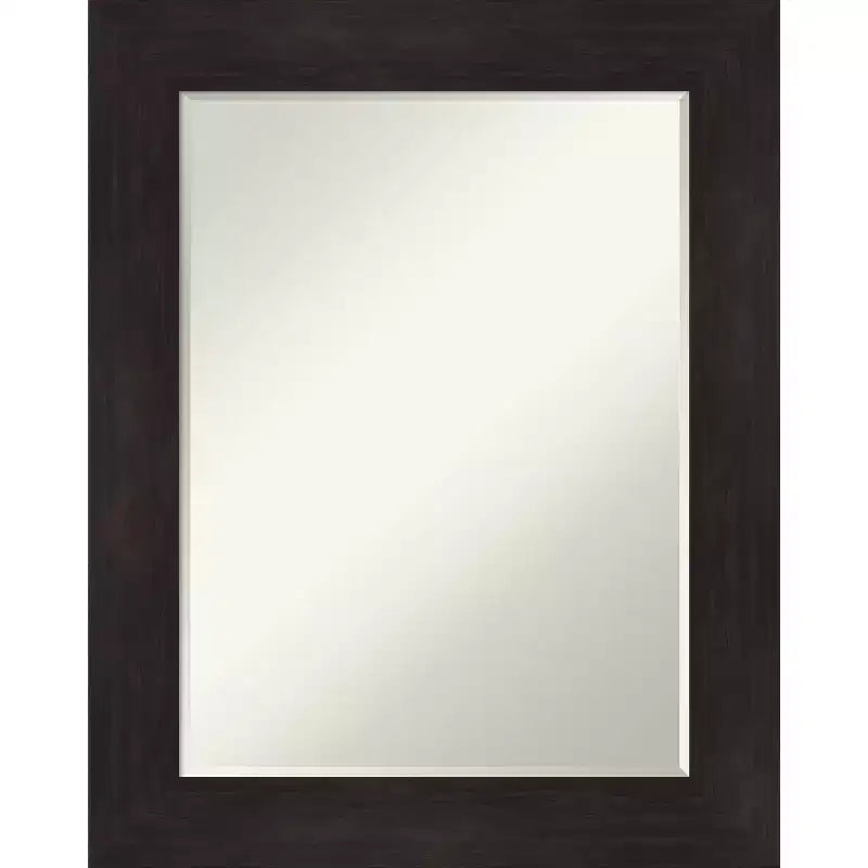 Specchio da parete piccolo smussato per bagno con cornice color espresso