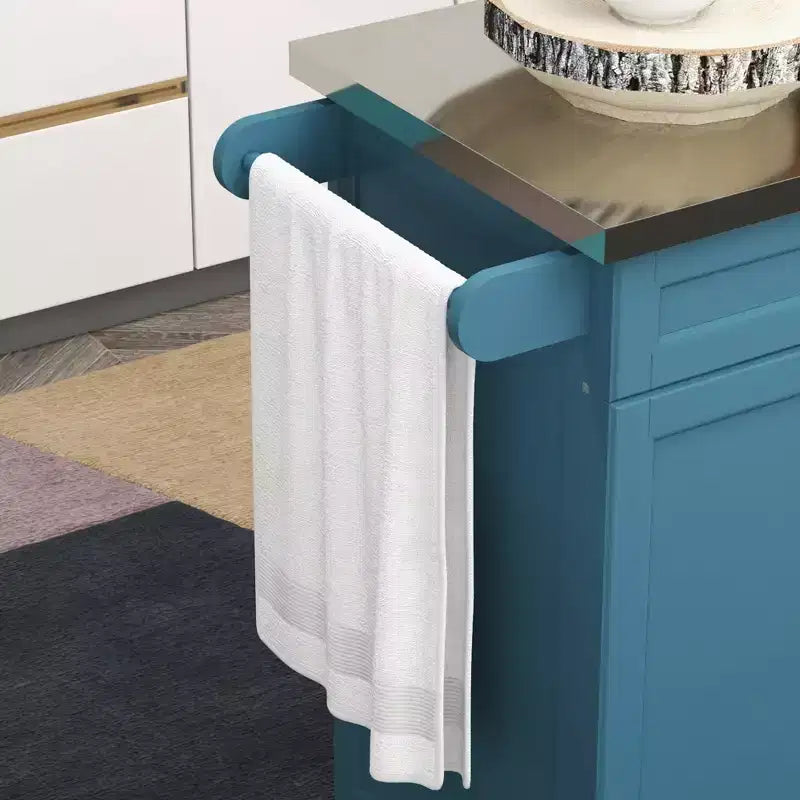Carrello da cucina su ruote con cassetto e armadietto