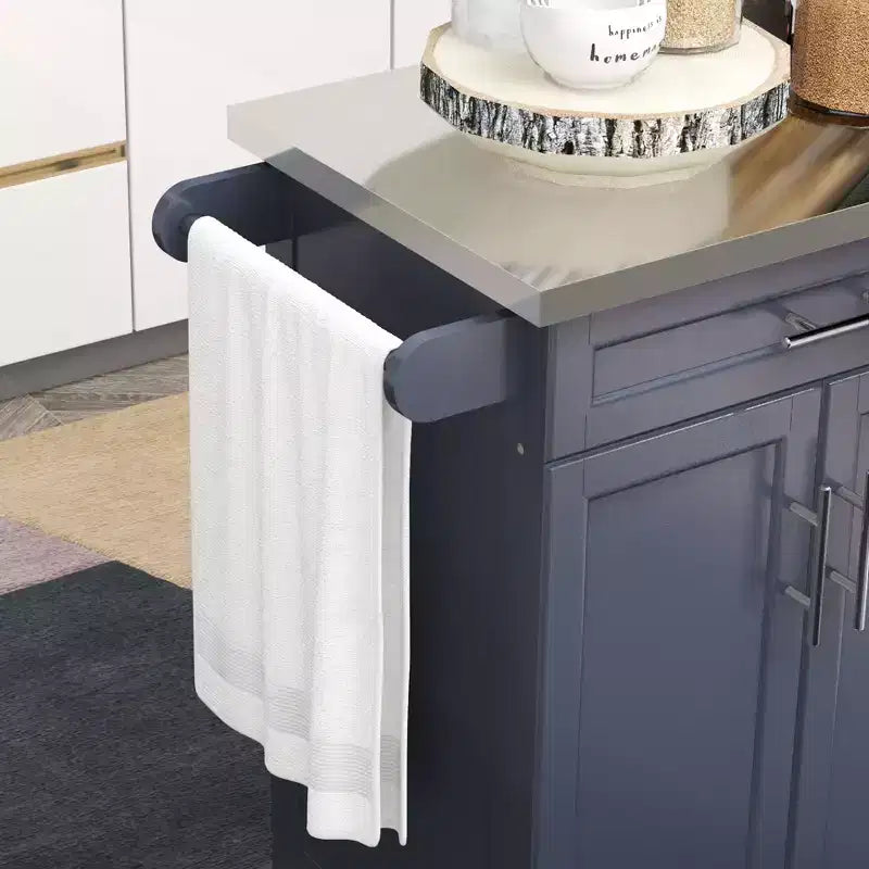 Carrello da cucina su ruote con cassetto e armadietto