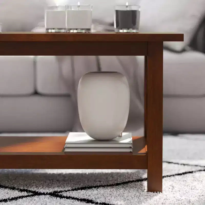 Tavolino da Caffè Rustico con Ripiano Inferiore