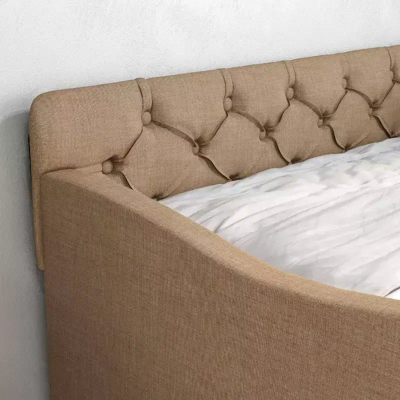 Letto a giorno imbottito singolo con rotelle