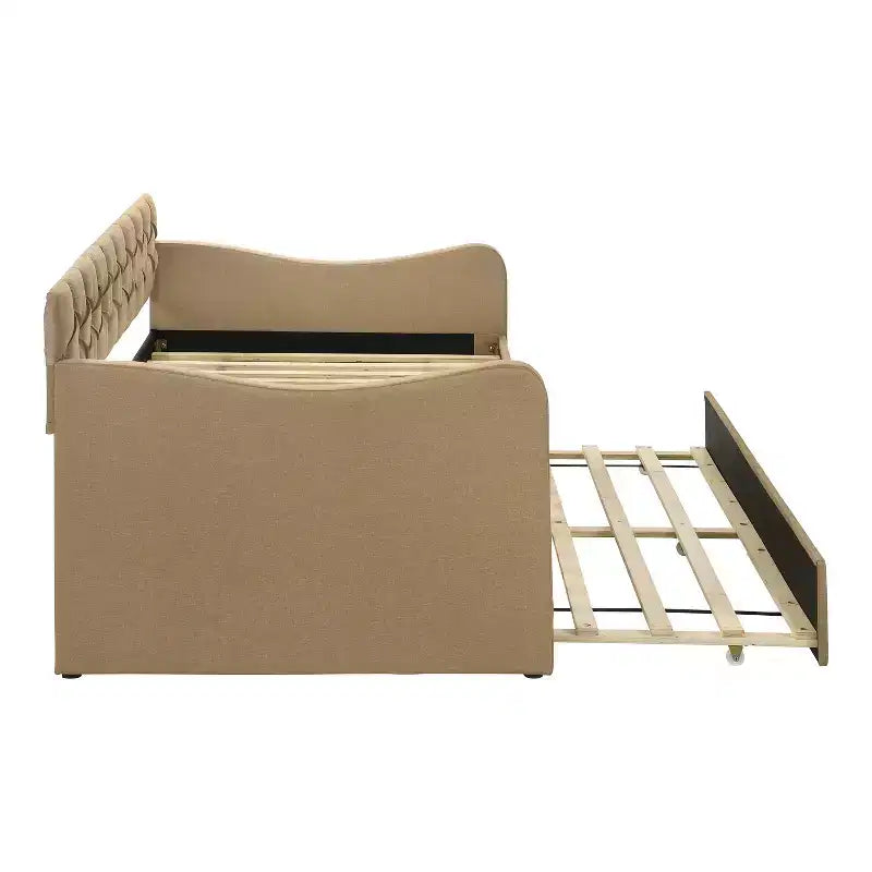 Letto a giorno imbottito singolo con rotelle